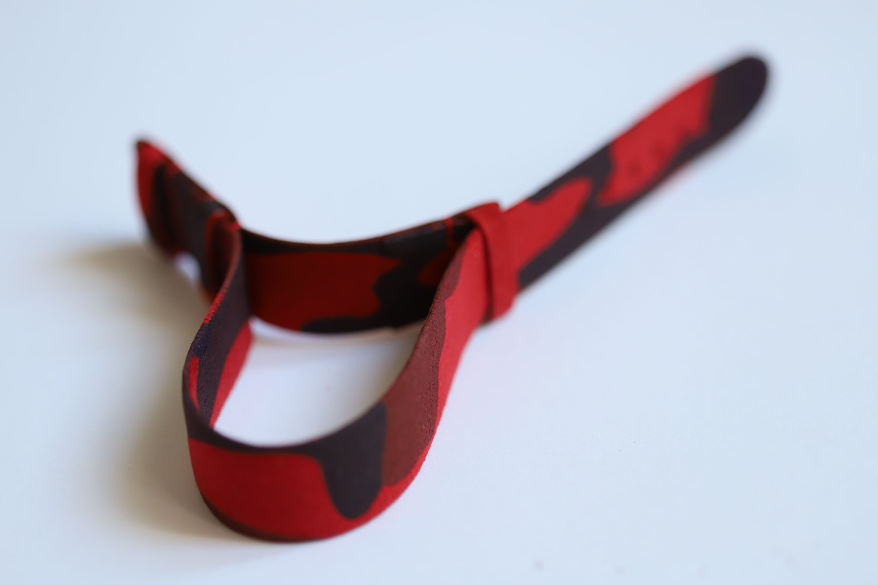 NATO 20mm two pieces band in Red Acapulco Camouflage Alcantara