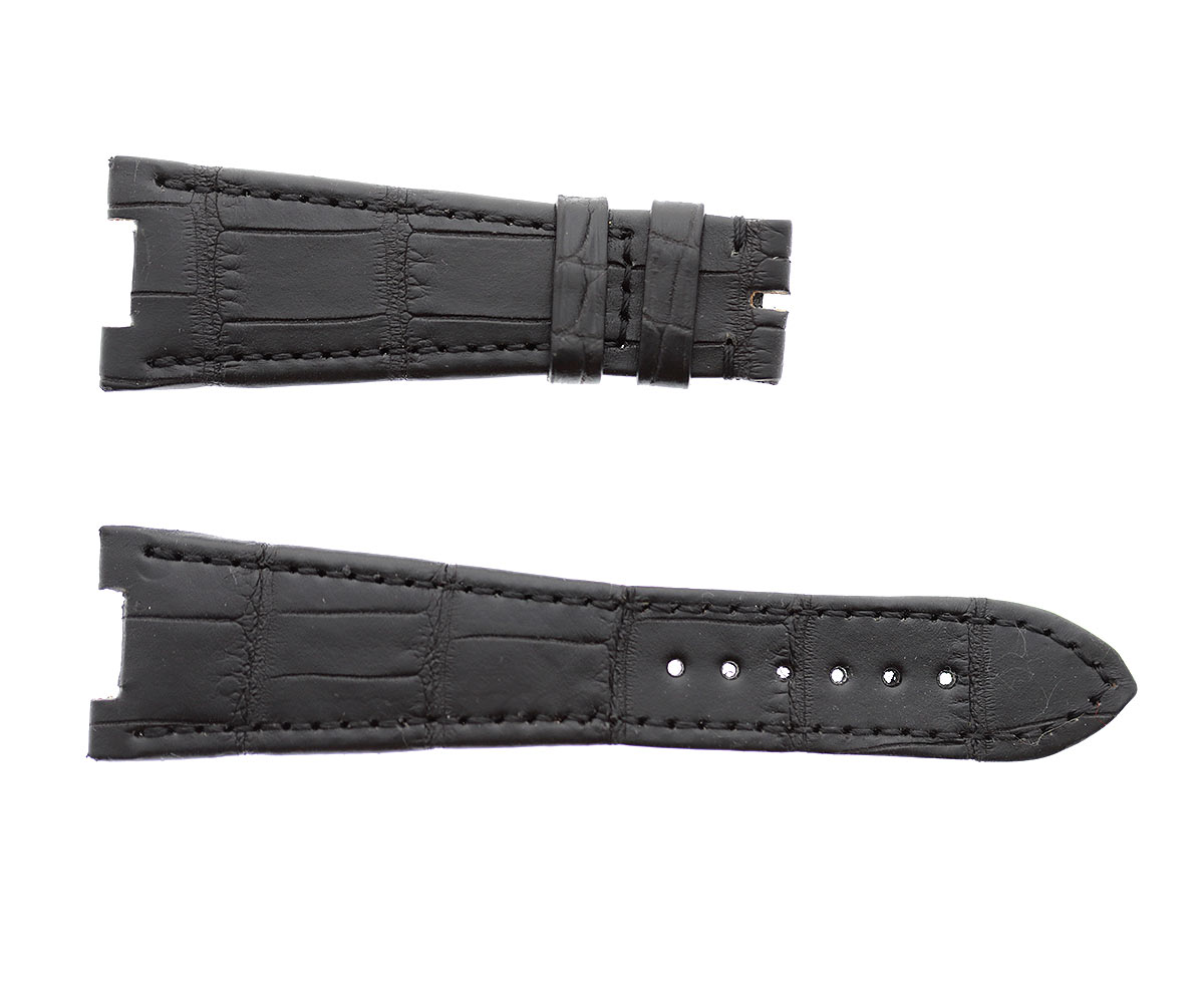Black matte Alligator leather Patek Philippe Nautilus style watch strap 25mm