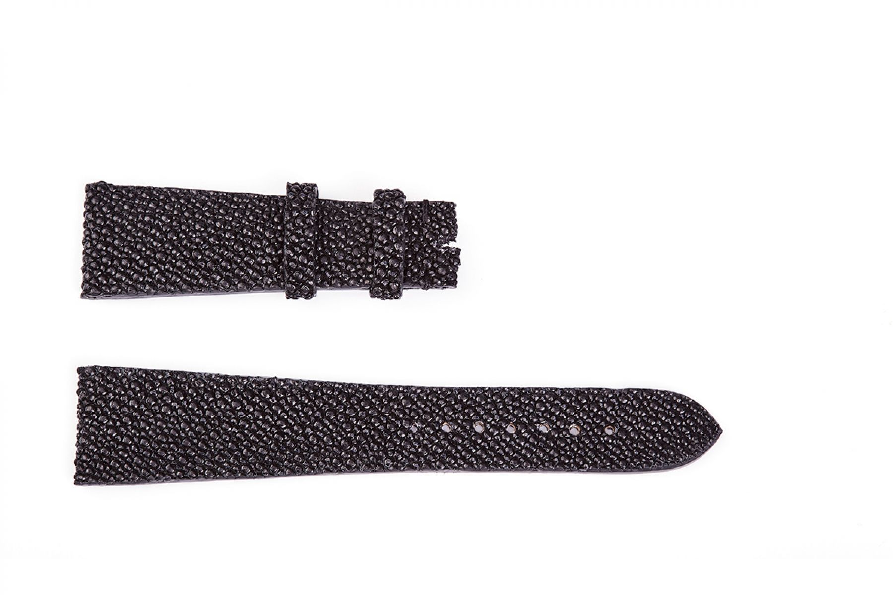 Black Stingray leather strap 22mm Patek Philippe Modern style