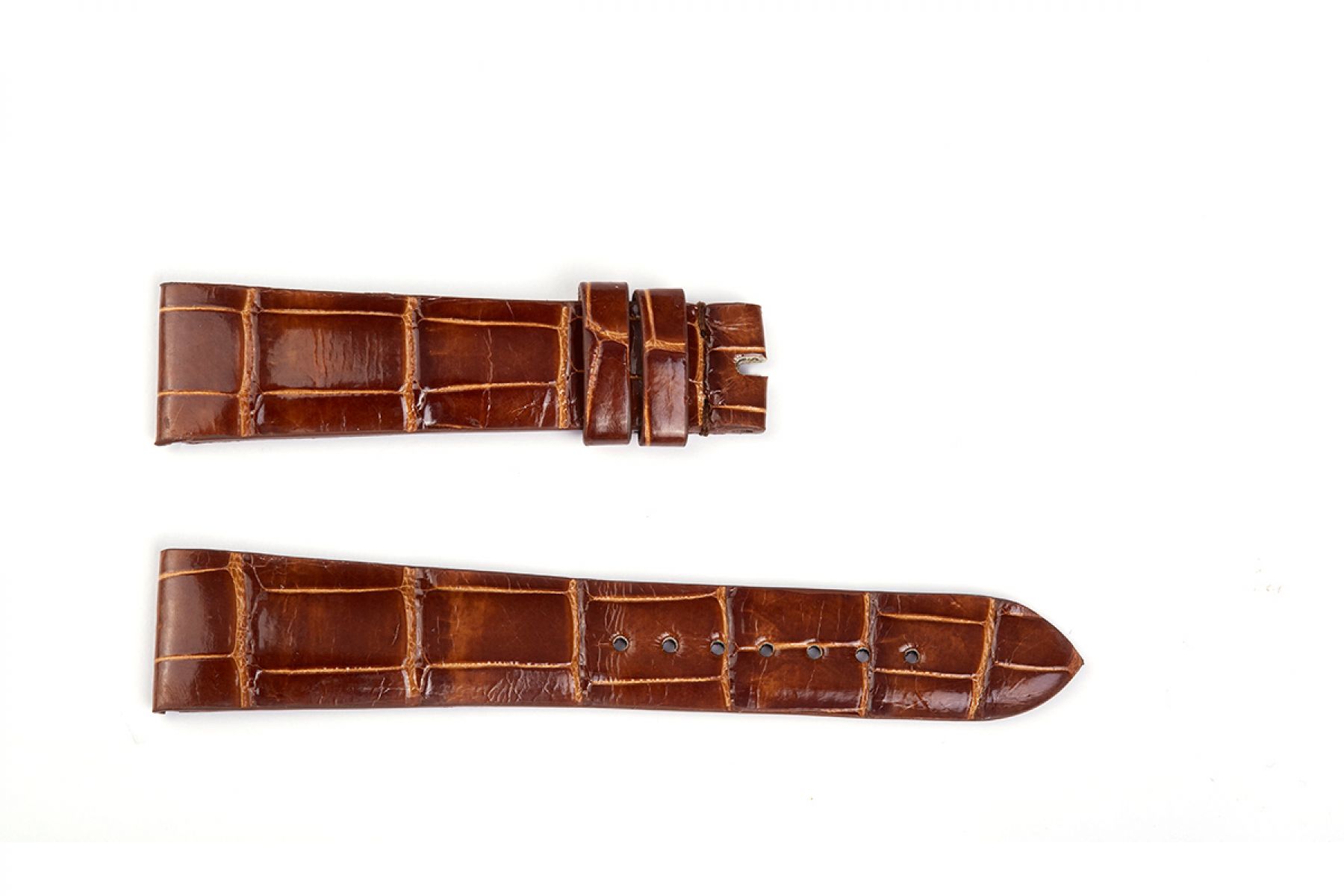 Turtle Brown Gloss Alligator leather strap Patek Philippe style
