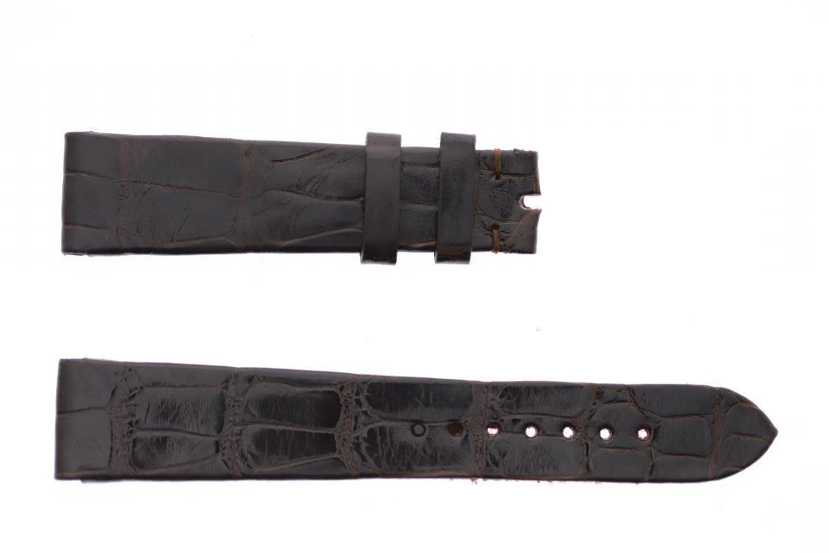 Brown Gloss Alligator leather strap 19mm Patek Philippe Vintage style