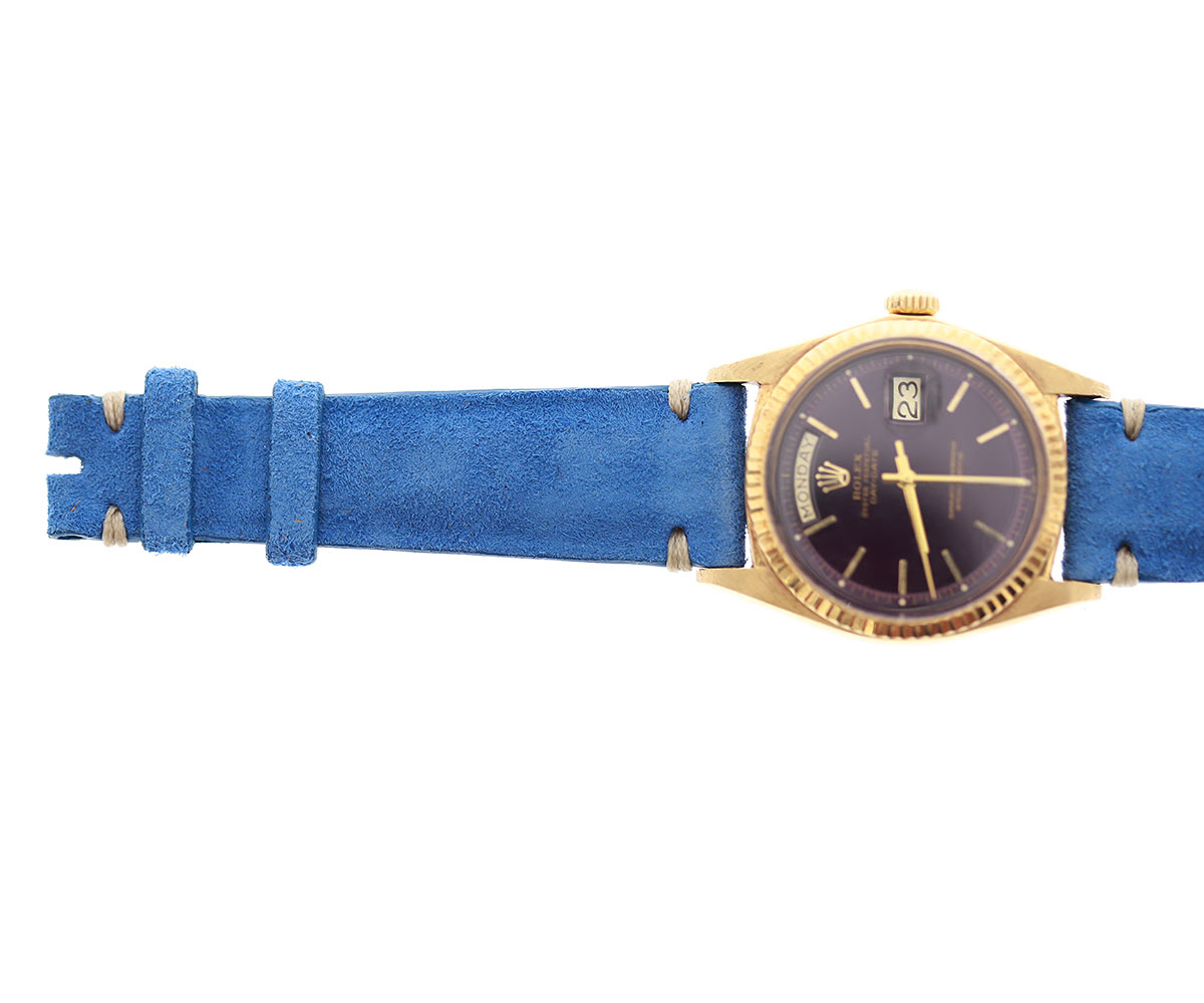 Sapphire Blue Suede leather strap 20mm / Rolex Daydate, Dayjust style