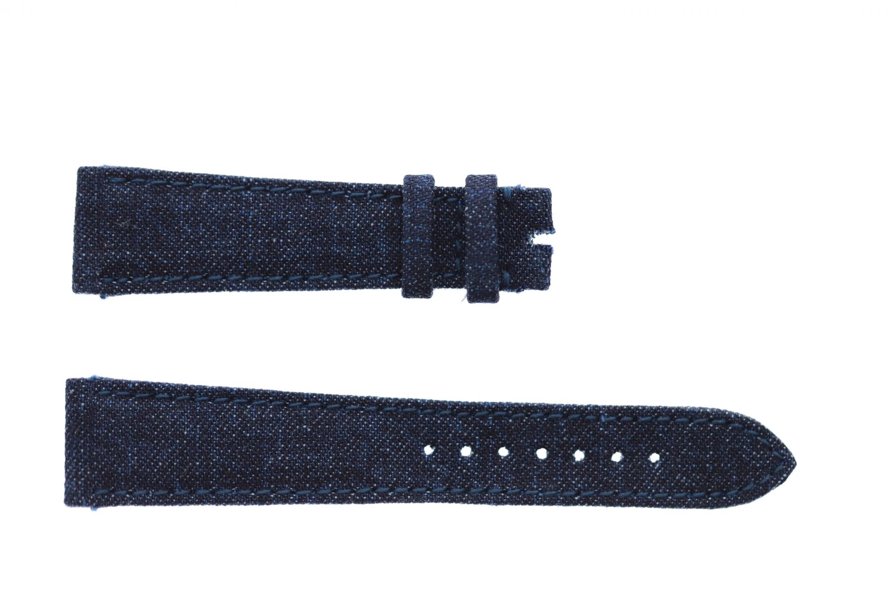 Dark Blue Japanese Denim strap 20mm Rolex Daydate, Dayjust style. On-tone stitching