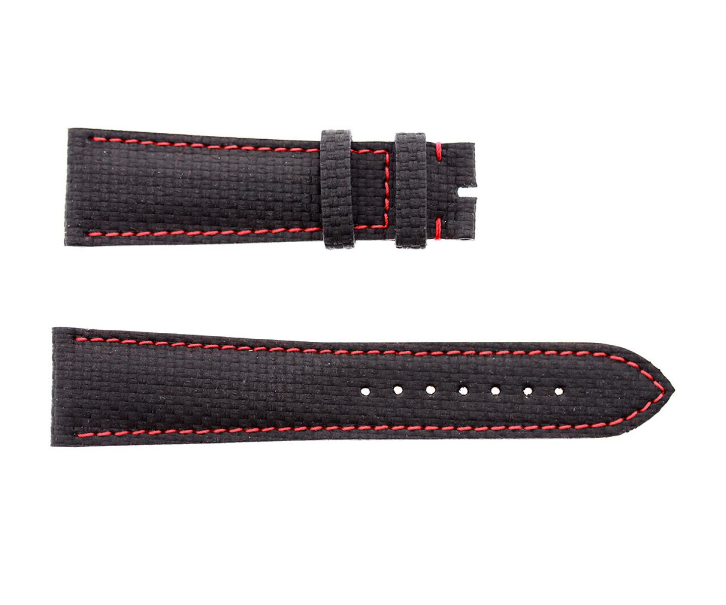 Carbon fiber printed black leather strap 22mm Tag Heuer Carrera style