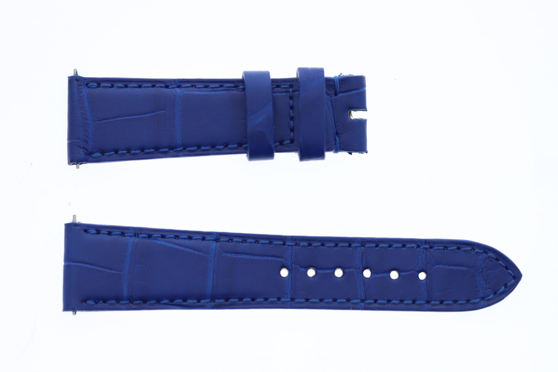 Blue Lapis Matte Alligator leather custom strap 19mm Ulysse Nardin Dual Time Lady style