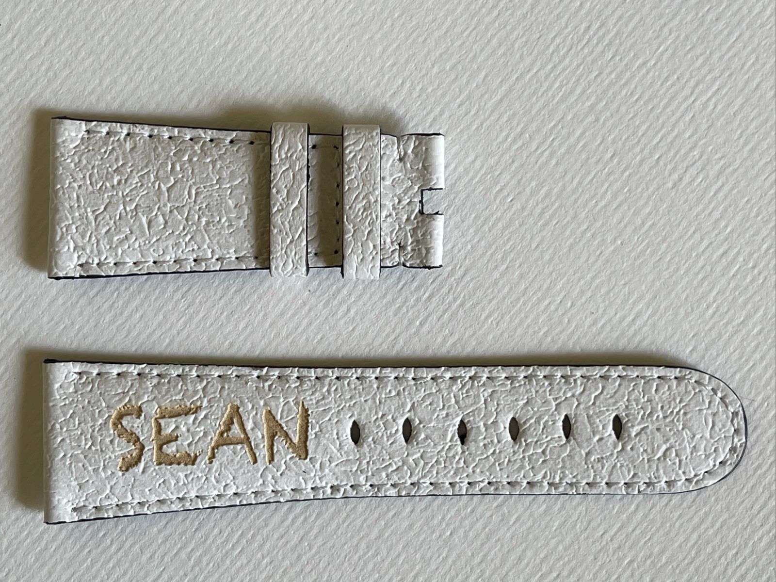 White Textured Vegan Leather Strap General style