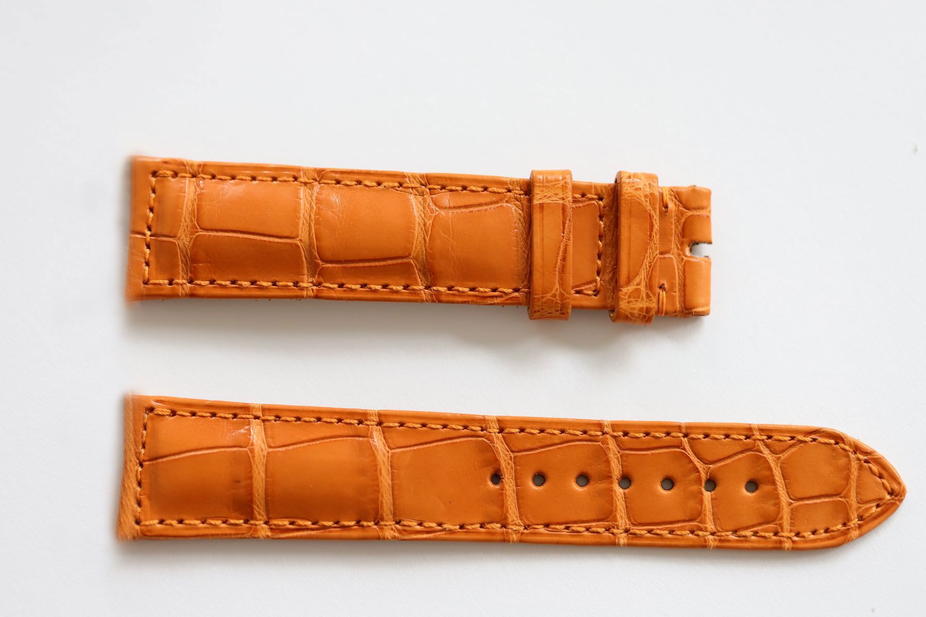NJ-AO01 Orange Storm Matte Alligator leather Classic strap