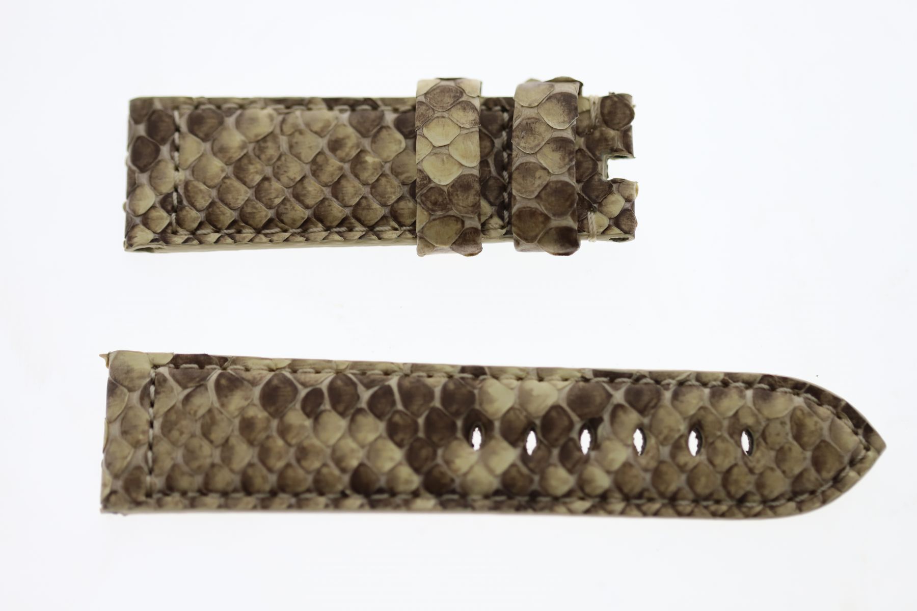 Sahara Sandy Beige Exotic Original Python leather strap Panerai style