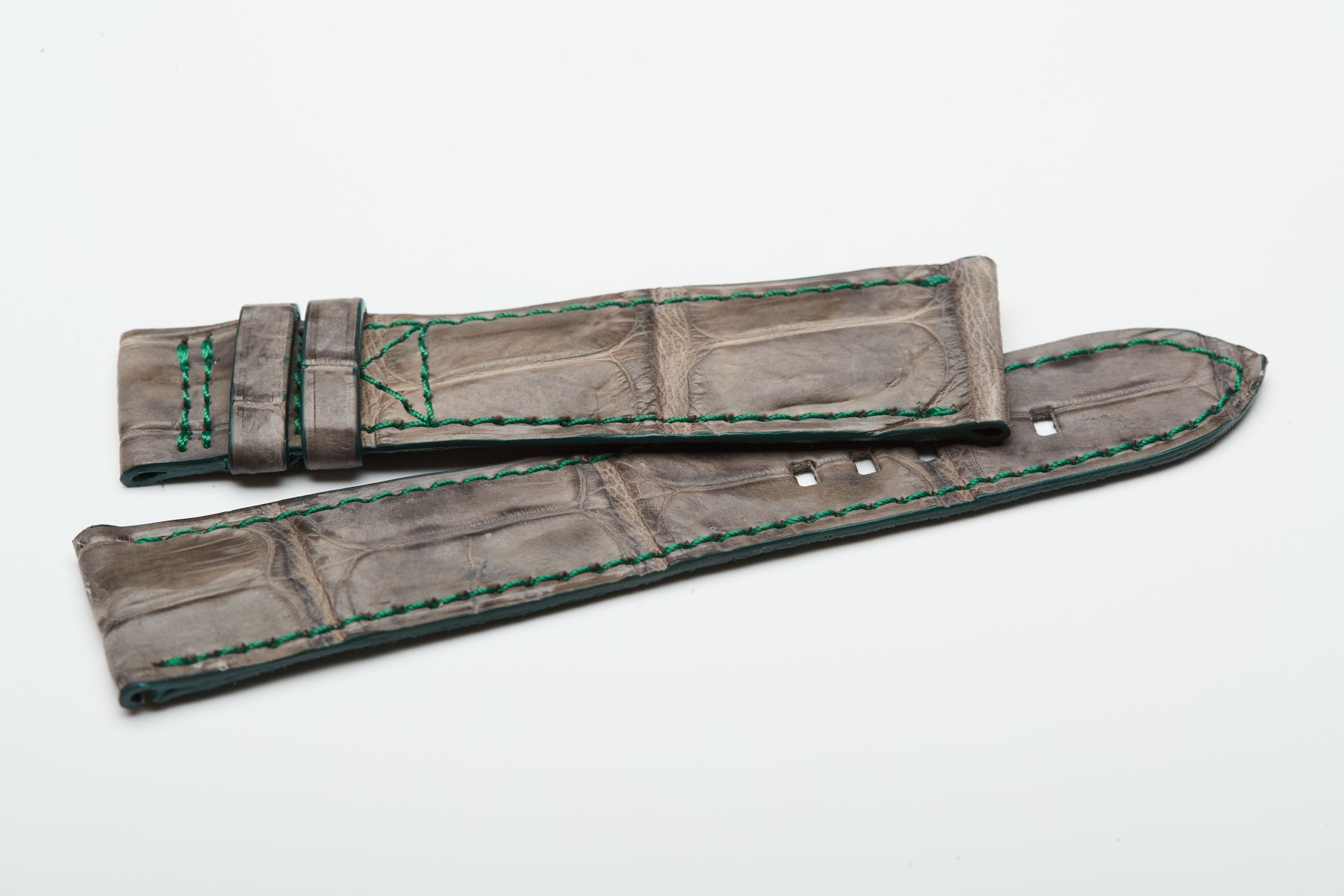 Vintage Grey Stone Alligator leather strap 21mm Patek Philippe Calatrava 5524G style
