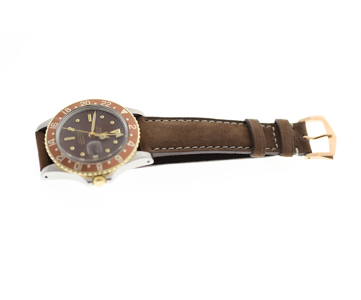 Kudu Reverse (Antelope) Brown leather strap 20mm Rolex Oyster Perpetual / GMT style