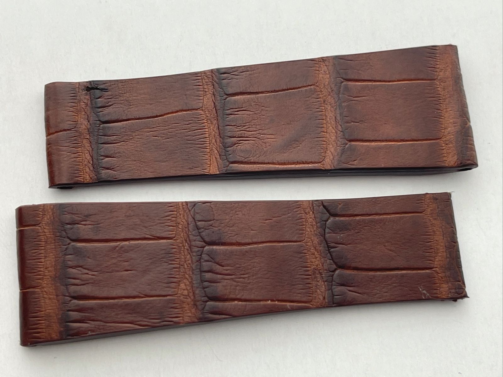 Rolex Cellini Prince style strap 20mm in Almond Brown Alligator leather