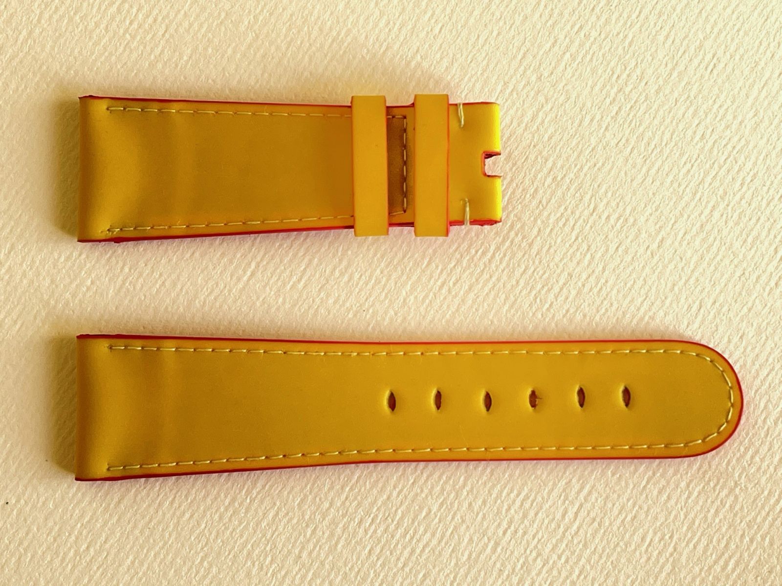 Yellow Recycled Rubber Strap 16mm, 18mm, 19mm, 20mm, 21mm, 22mm, 24mm General style