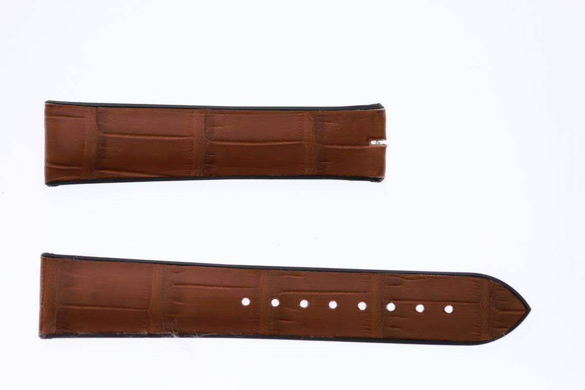 Natural Rubber with top layer in Gold Brown Alligator Leather Strap 20mm General style