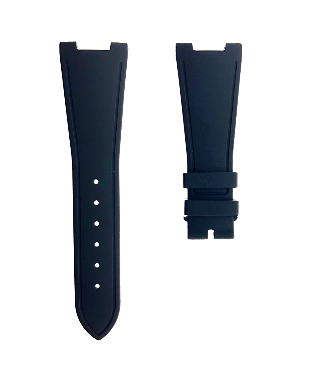BLACK rubber strap for NAUTILUS / PATEK PHILIPPE / No Stitching