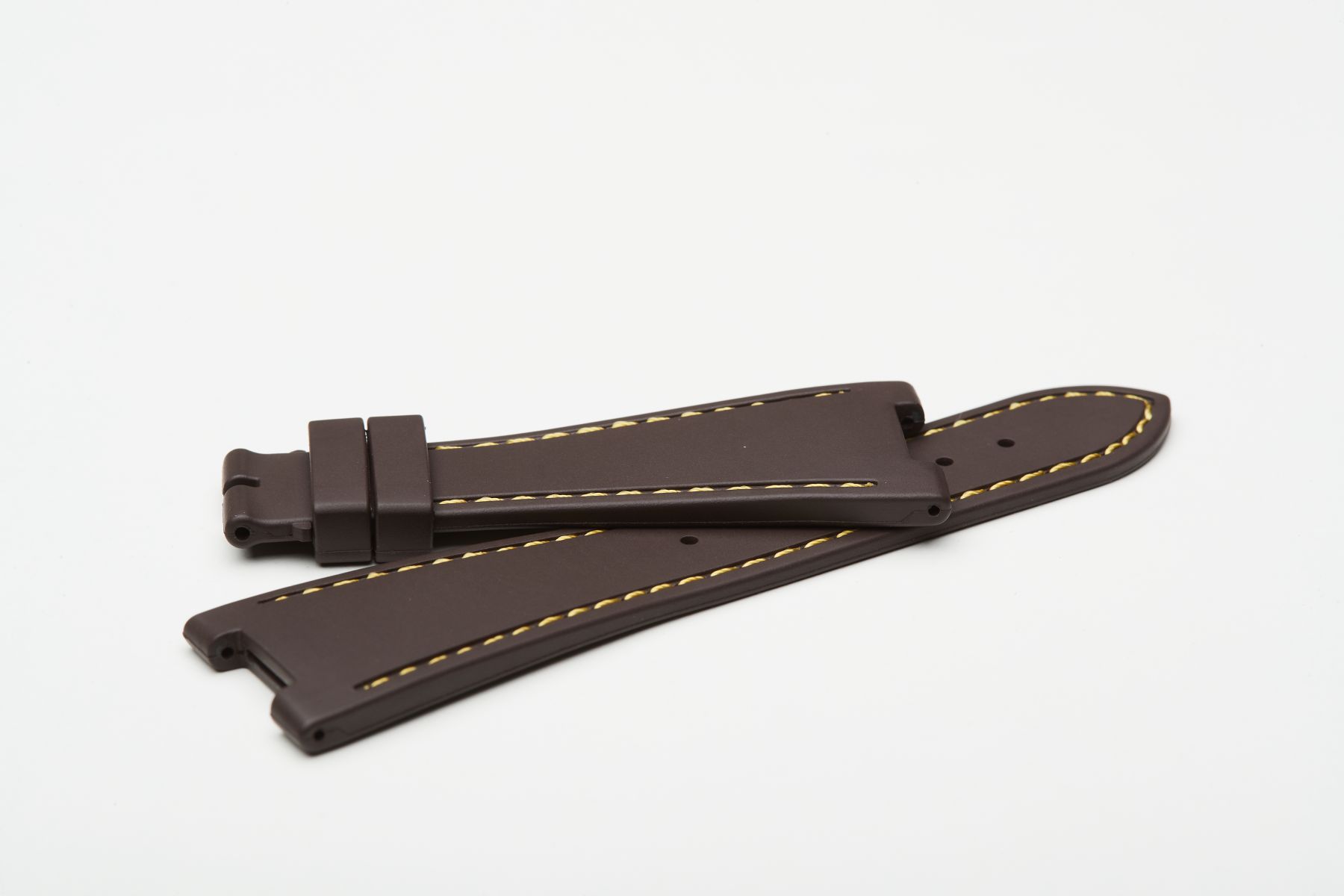 Chocolate Brown / Yellow Stitching / Natural Rubber Strap for Patek Philippe Nautilus