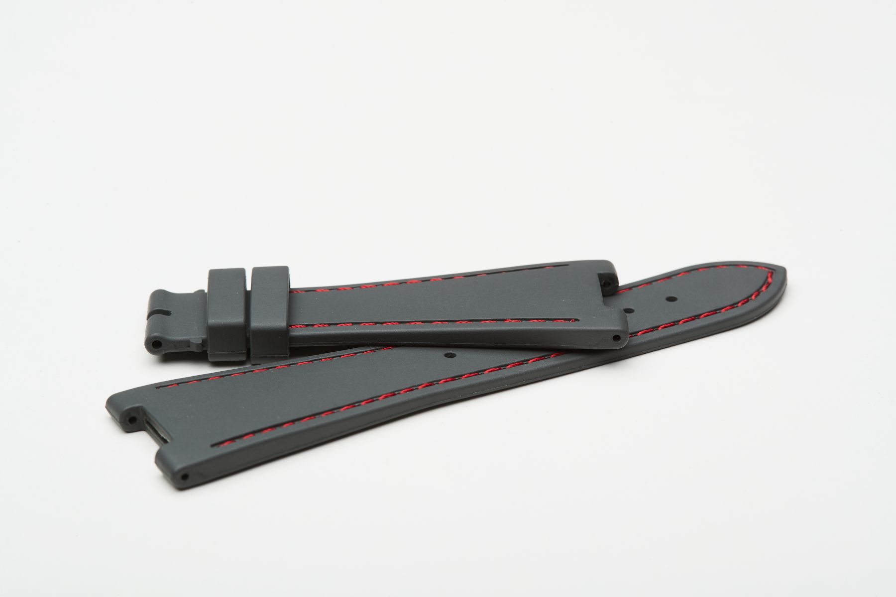 Milano Grey / Red Stitching / Natural Rubber Strap for Patek Philippe Nautilus