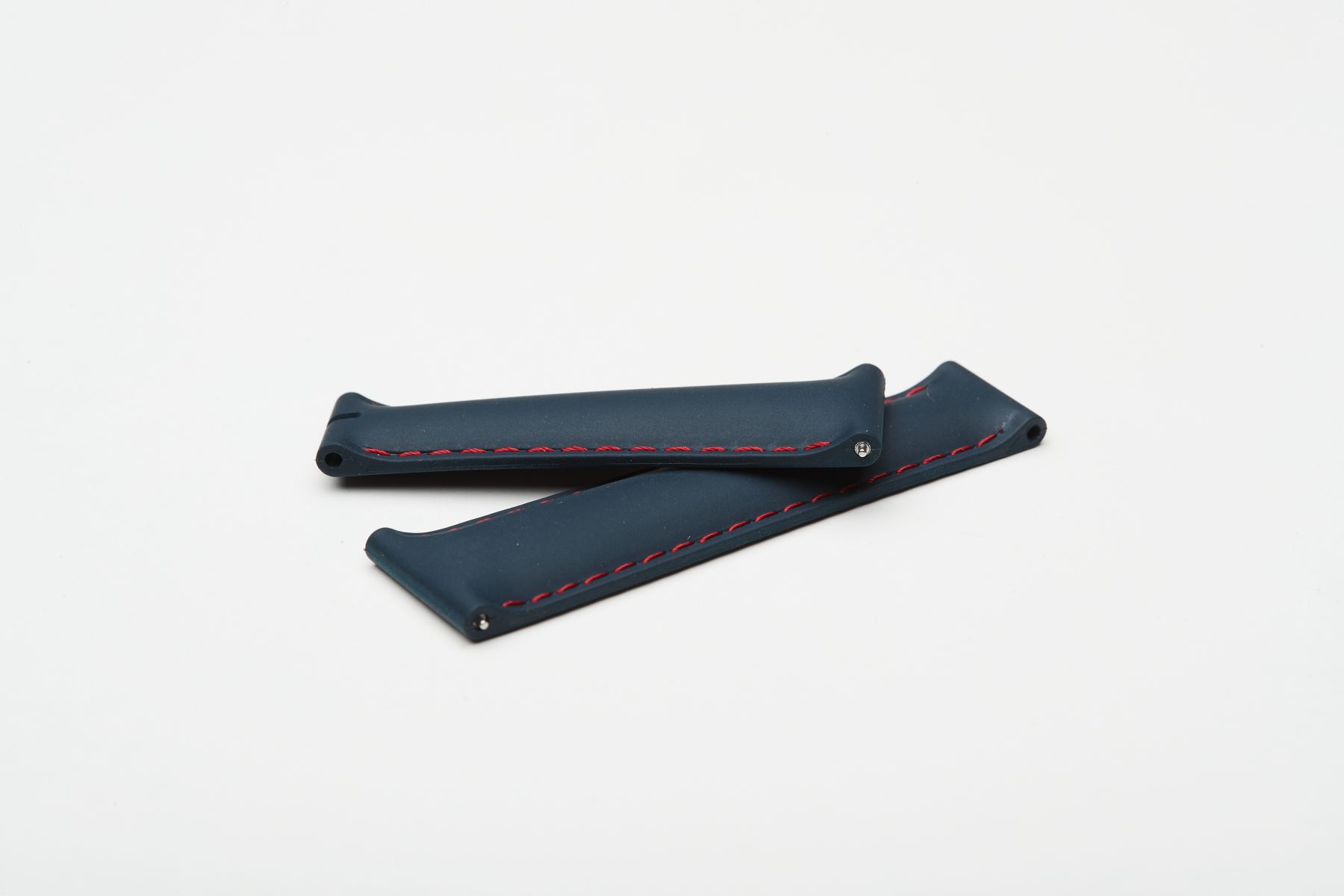 Deep Sea Blue / Red stitching / Natural Rubber Band 20mm for Rolex Daytona / Quick Release