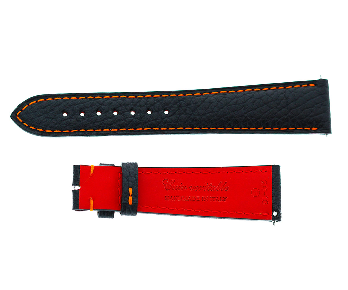 Black Calfskin leather strap for Rolex Milgauss style 20mm
