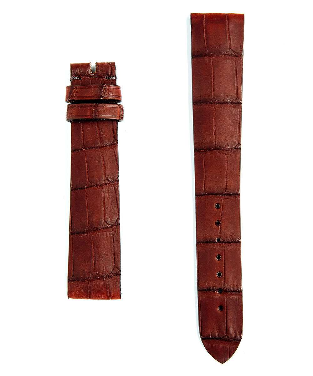Matte Brown Alligator leather custom strap