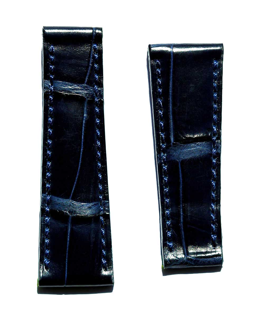 Custom made Rolex Daytona style strap 20x16mm in Matte Blue Petrol Alligator