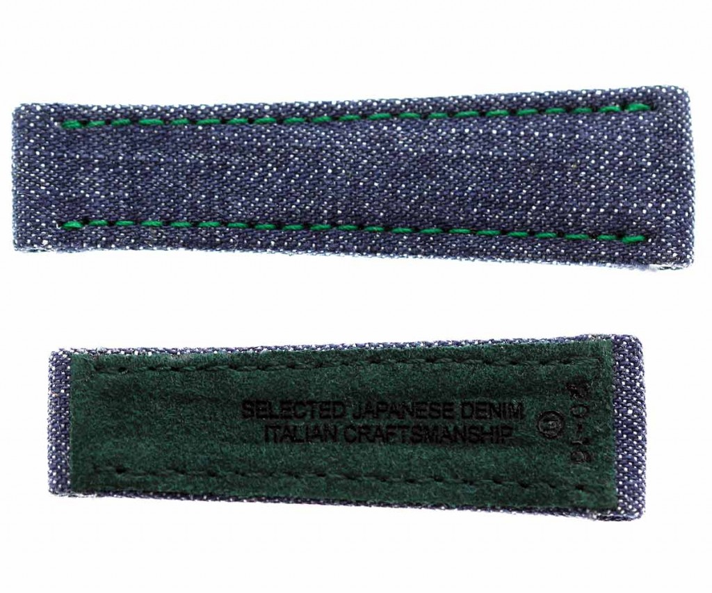 Japanese Denim strap Rolex Daytona style 20mm / Deep Green stitching