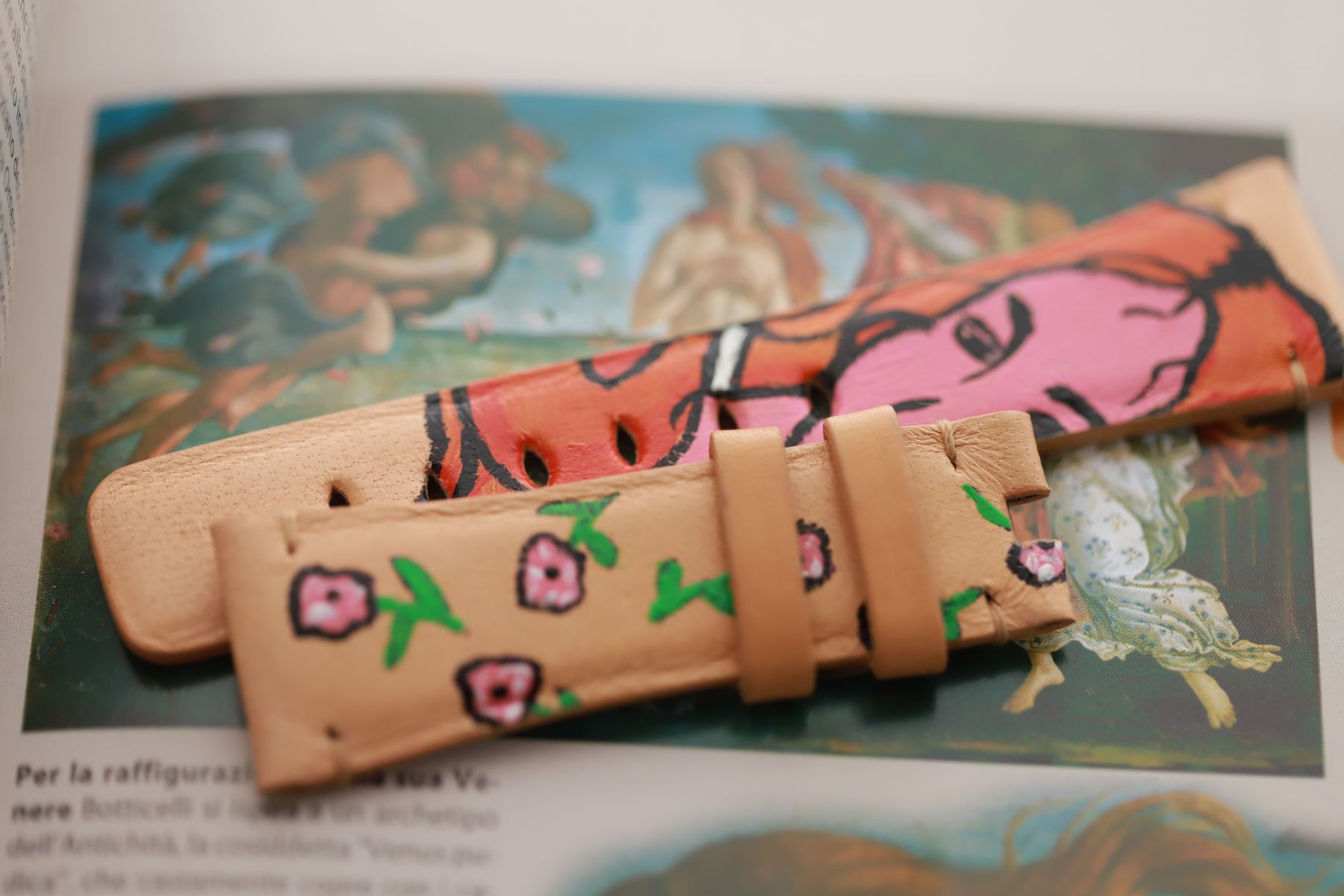 ART Affection: Hand-Painted Band Inspired by Botticelli's The Birth of Venus