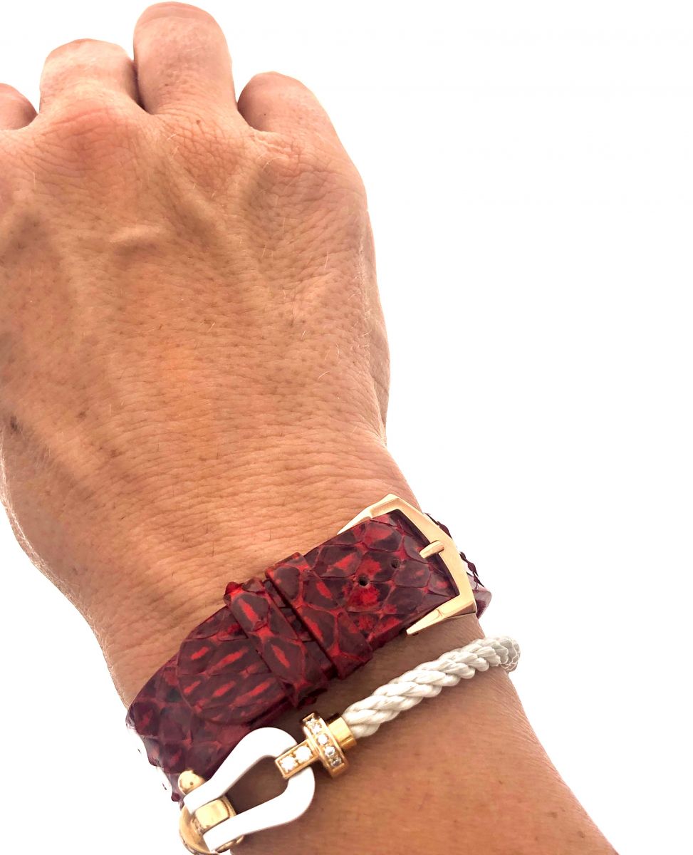 Red Python Double • Exotic Leather Bracelet