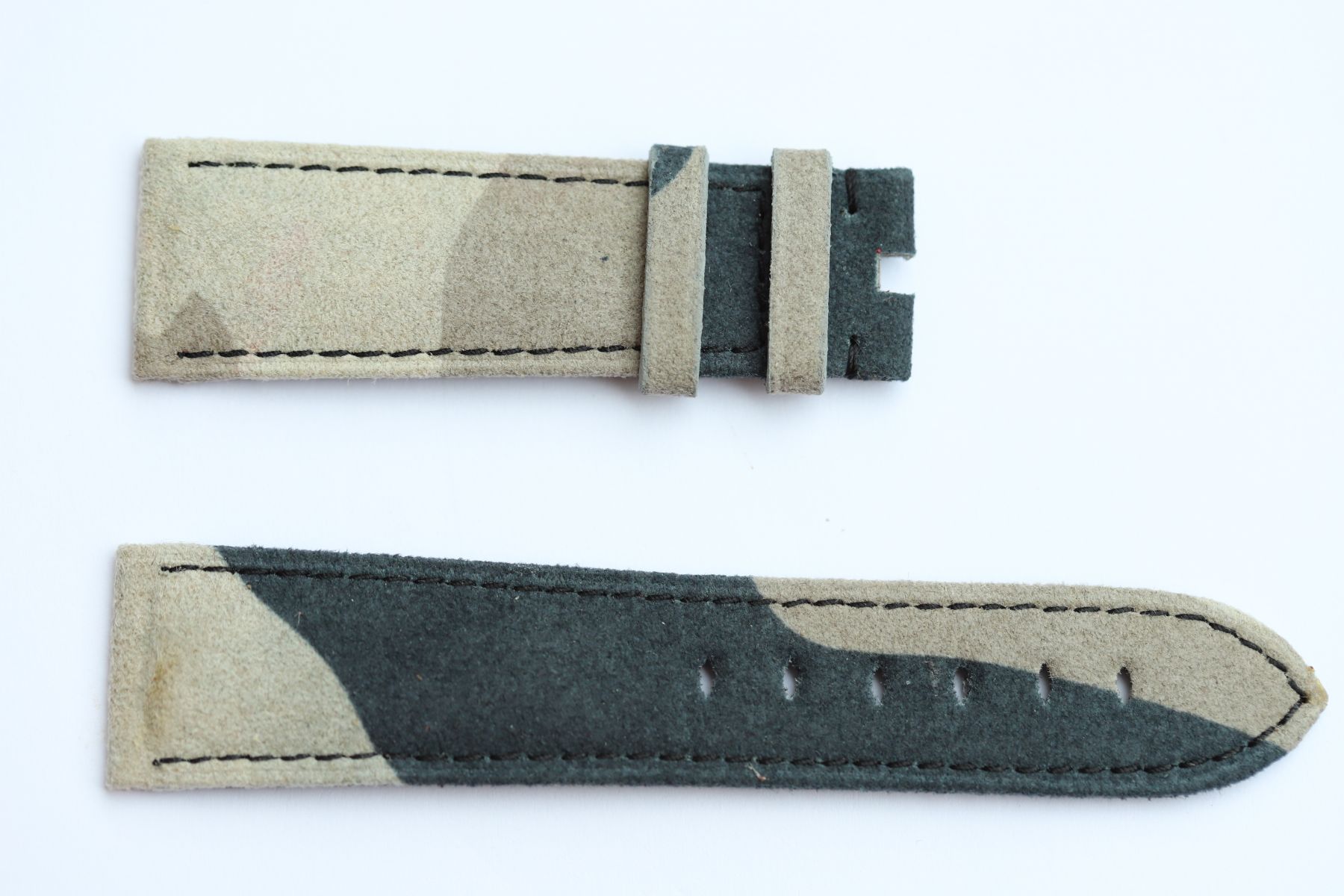 Silver Mountain Grey Camouflage Alcantara Strap  23mm Blancpain Fifty Fathoms style