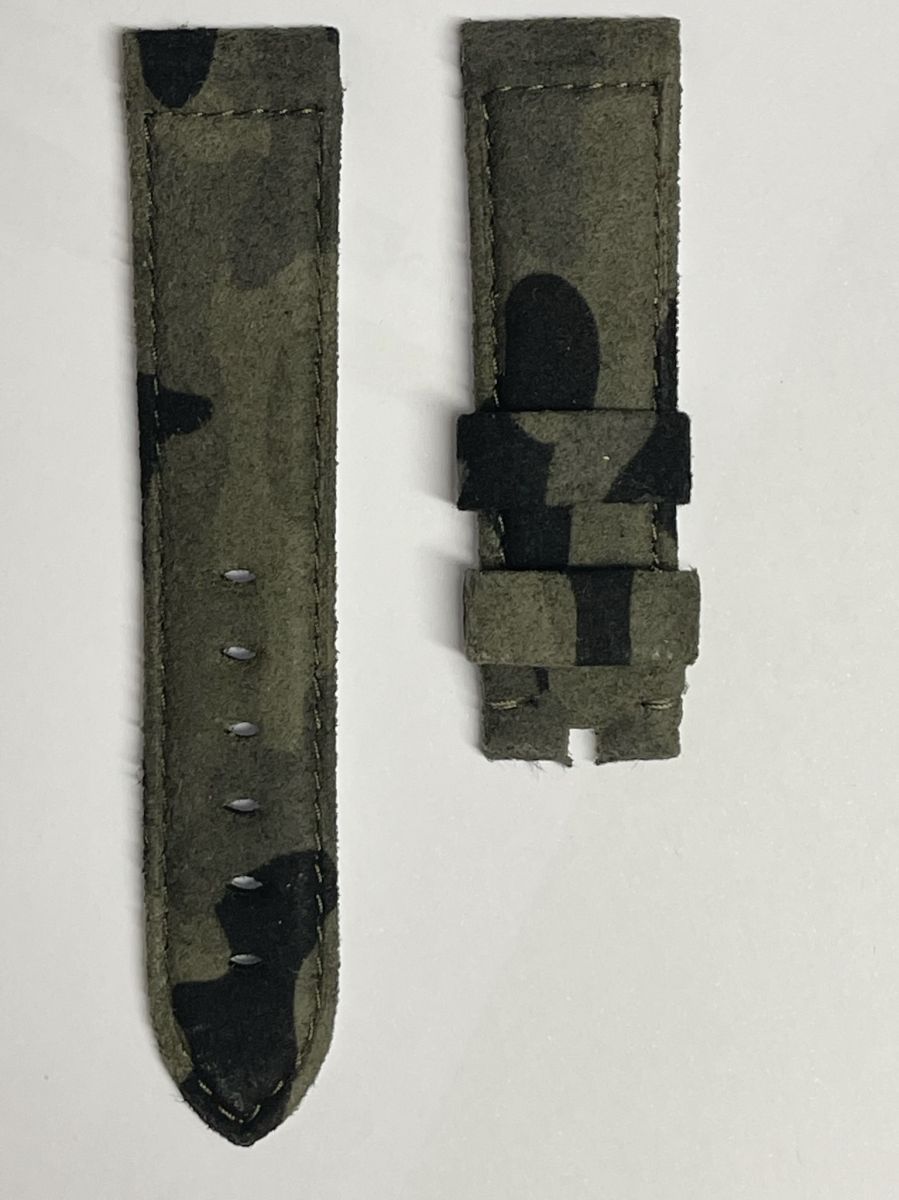 Green Camouflage Alcantara Strap 16mm, 18mm, 19mm, 20mm, 21mm, 22mm, 24mm General style