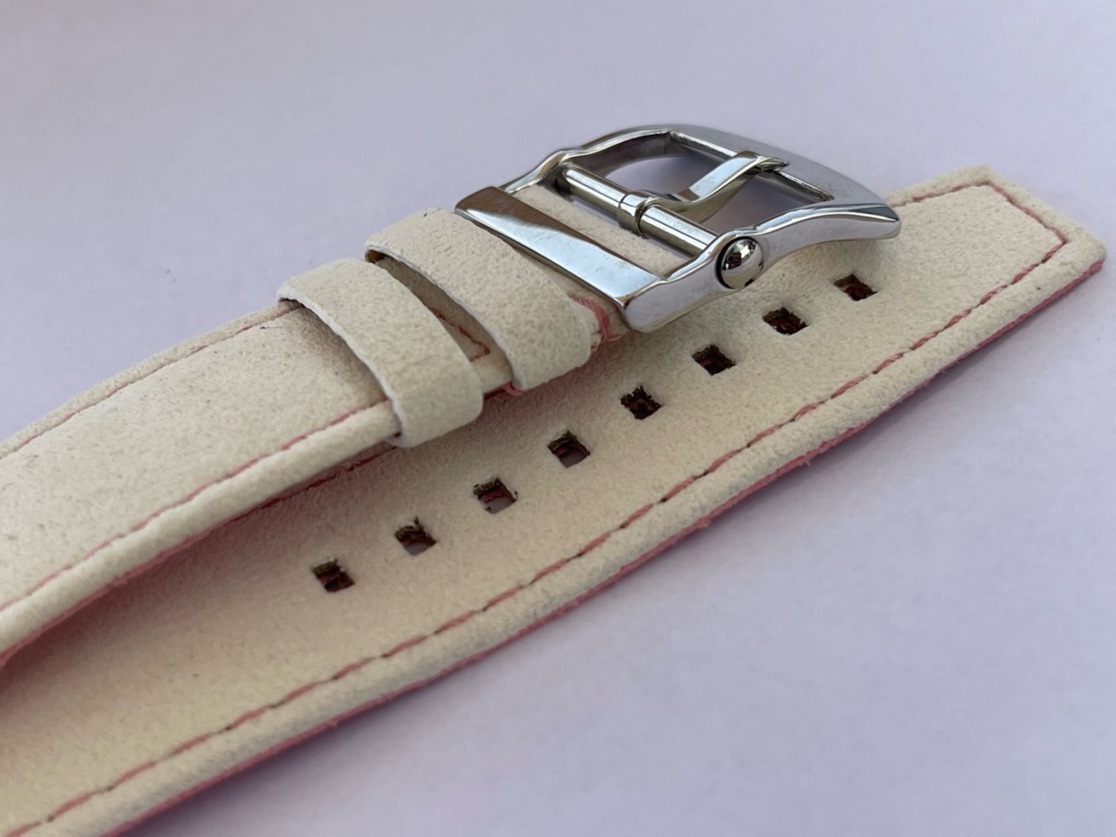 Vanilla White Alcantara strap 20mm / Omega Swatch MoonSwatch style / Buckle Included