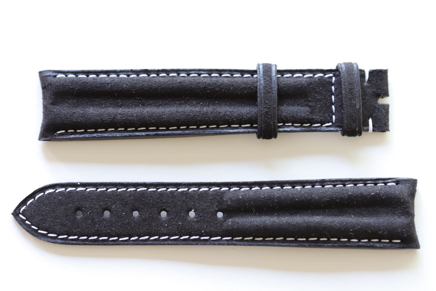 Black Alcantara® strap 20mm for Omega Speedmaster ' 57 clasp