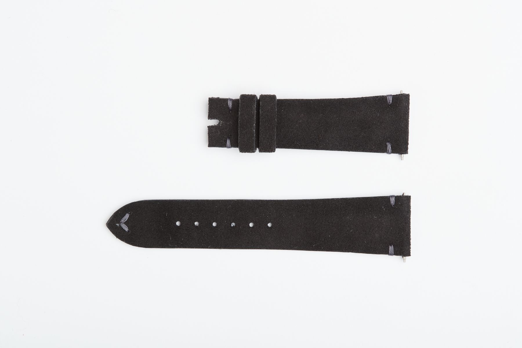 Black Alcantara® strap 20mm / Rolex Daydate Dayjust. Small wrist. Presile stitching. Quick release