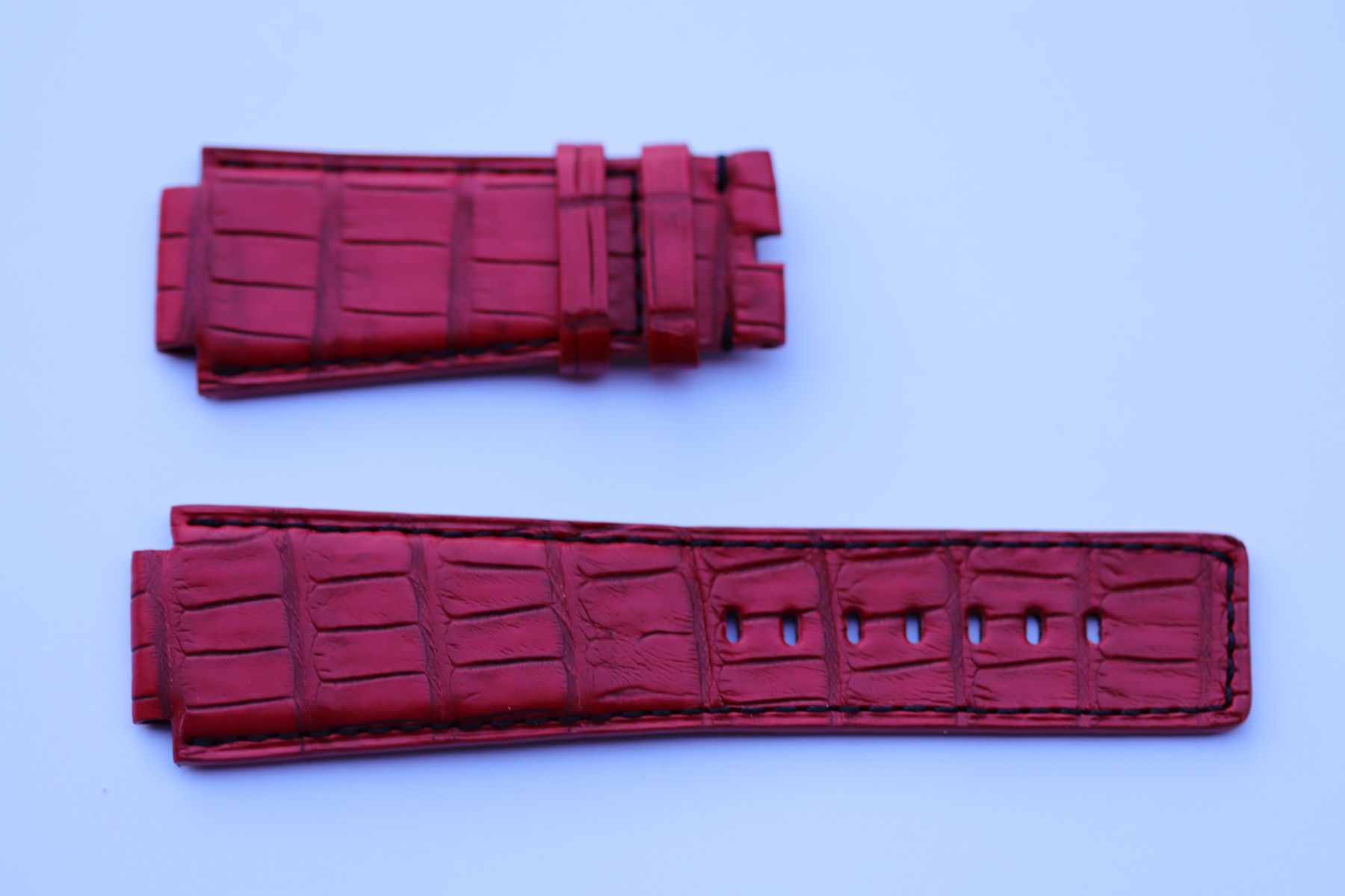 Red Caiman Latirostris leather strap 30mm for Audemars Piguet Royal Oak Offshore Shaquille O'Neal Limited Edition