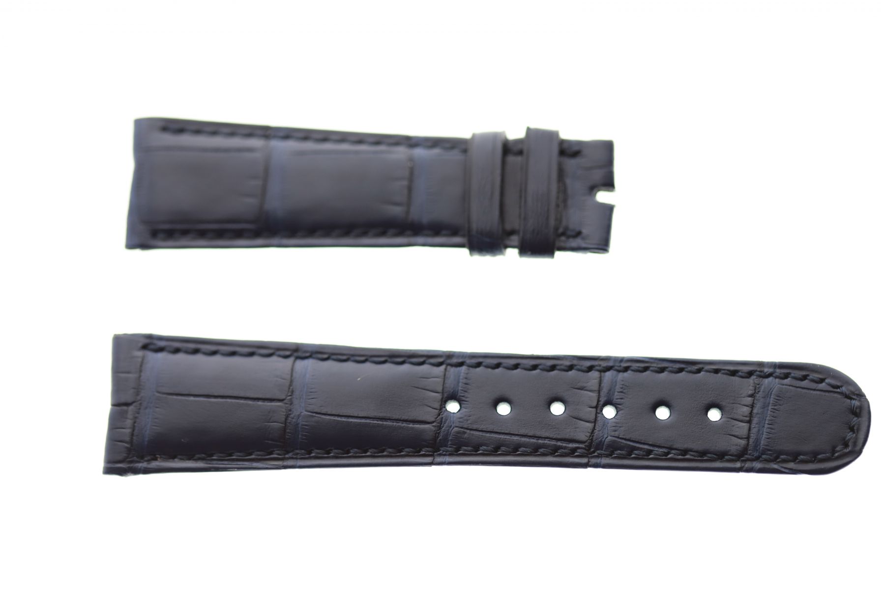 Blue Navy Alligator leather strap 22mm Romain Gauthier Logical One style