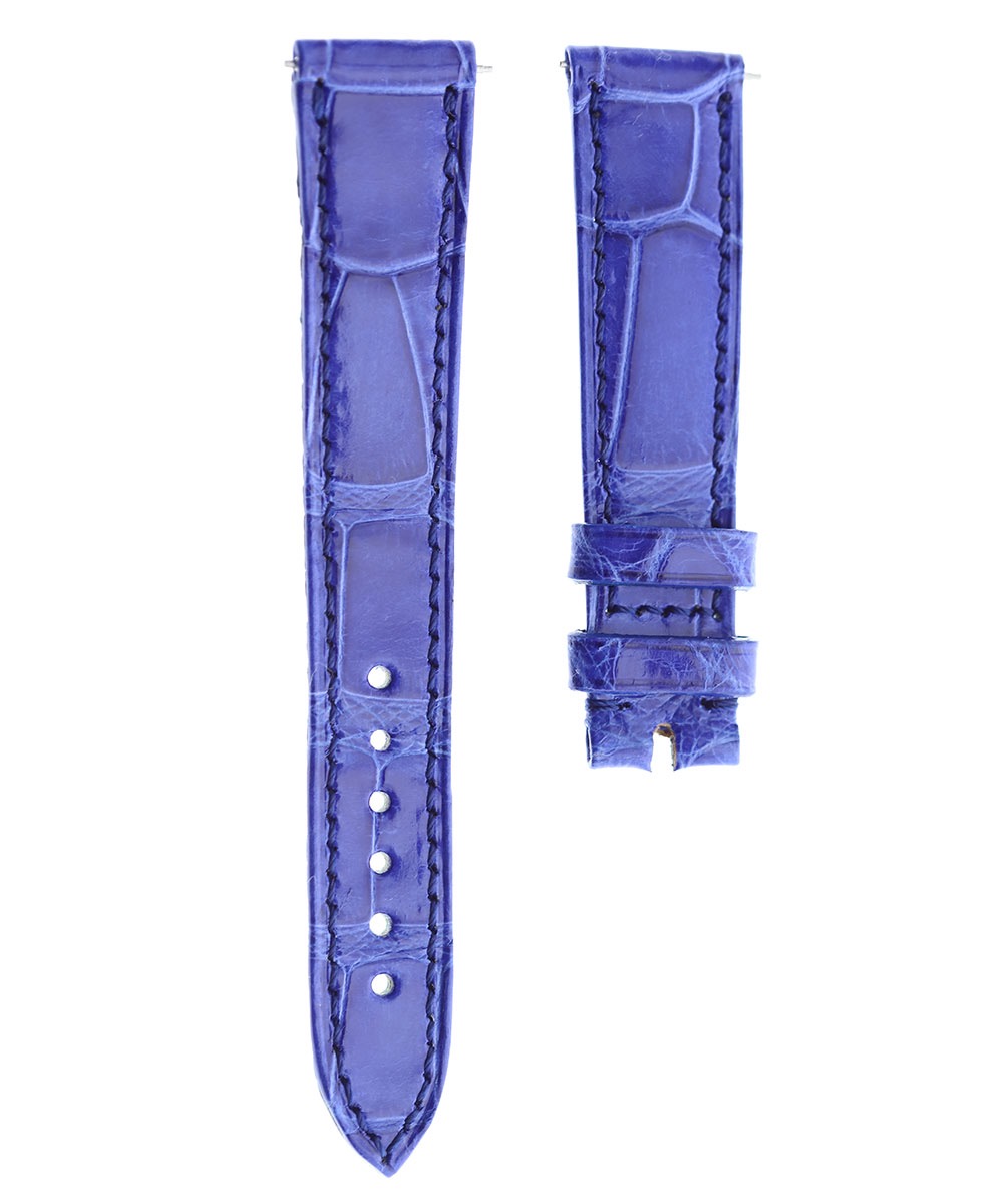 Blue Matte Alligator leather strap 18mm Lady Franck Muller Crazy Color Dreams 5850