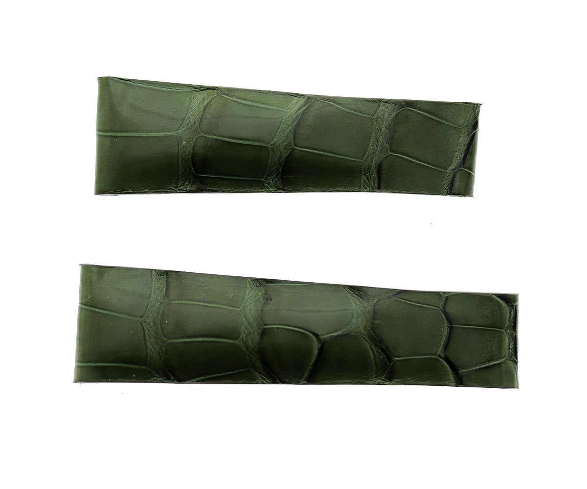 Vintage Green Alligator Leather strap 20mm Rolex Daytona style