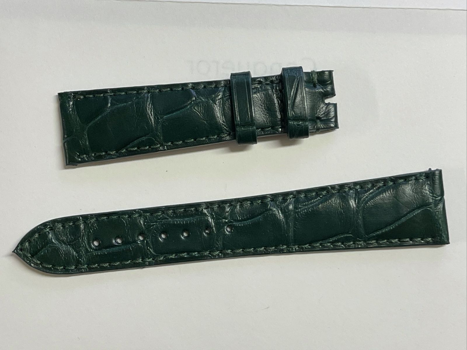 Emerald Green Alligator leather strap 20mm Rolex Oyster style