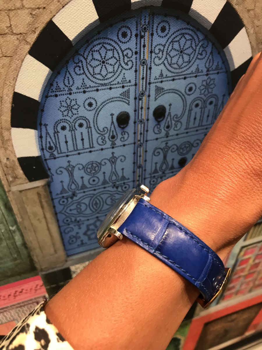 Blue Lapis Alligator Leather Strap 16mm, 18mm, 19mm, 20mm, 21mm, 22mm, 24mm General style