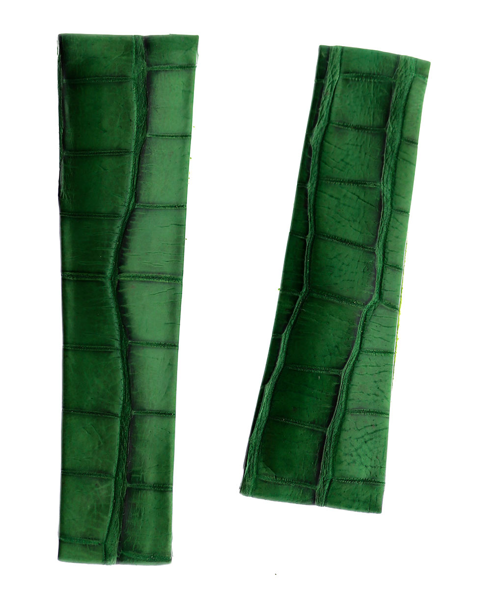 Green Emerald Latirostris Alligator Italian Cut Leather strap 20mm Rolex Daytona style