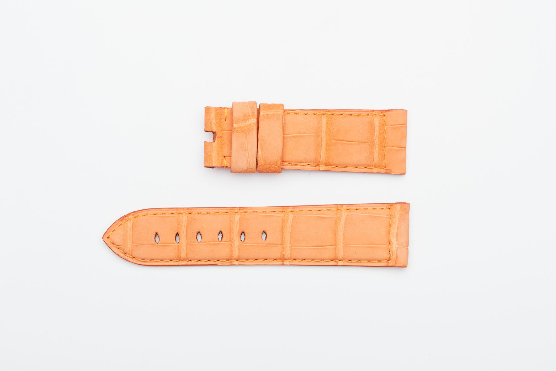 Orange Suede Nubuck Alligator strap Panerai style