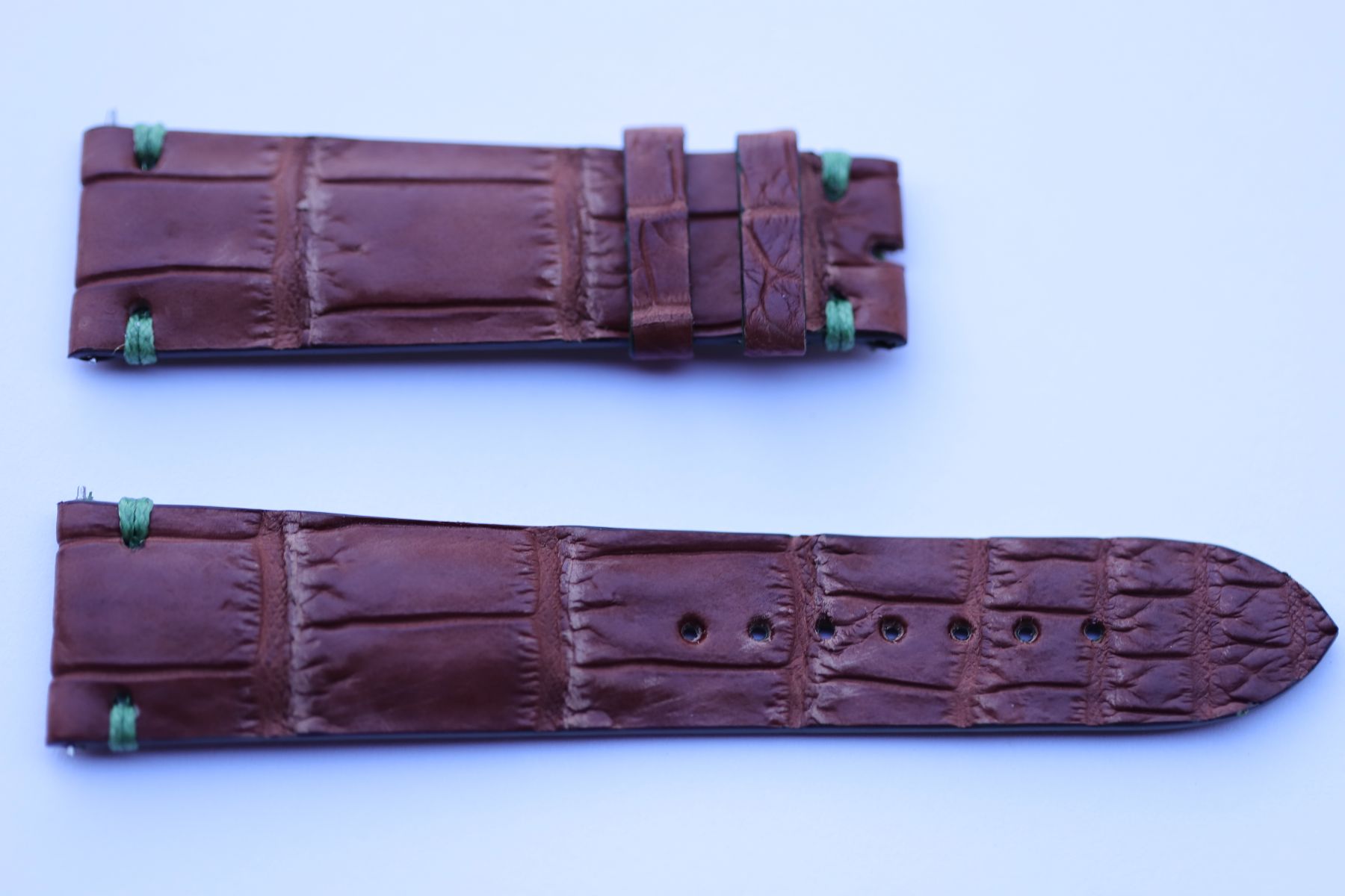 Vintage Cognac Brown Alligator leather strap 22mm Eterna style