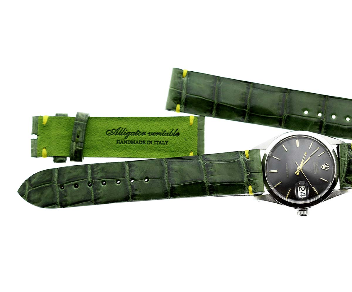 Visconti Milano watch strap 19mm in Green Vintage style Alligator
