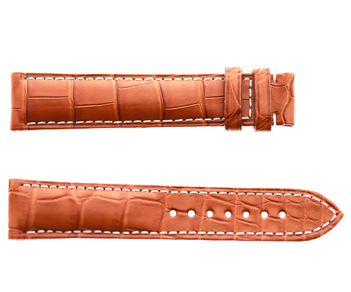 Honey Brown Alligator leather strap 20mm for Omega Speedmaster