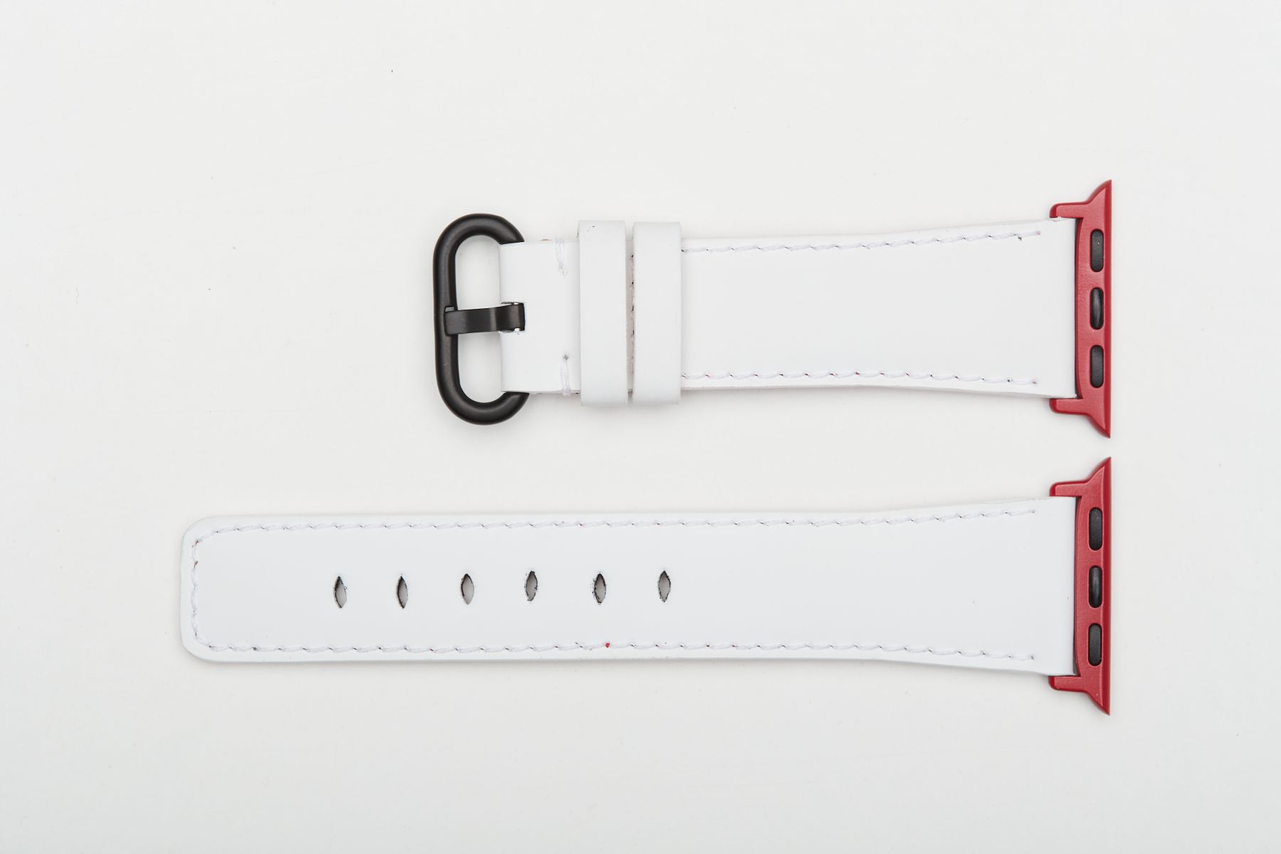 Vegan White Rubberized CORN Leather Apple Watch Strap (All generations)