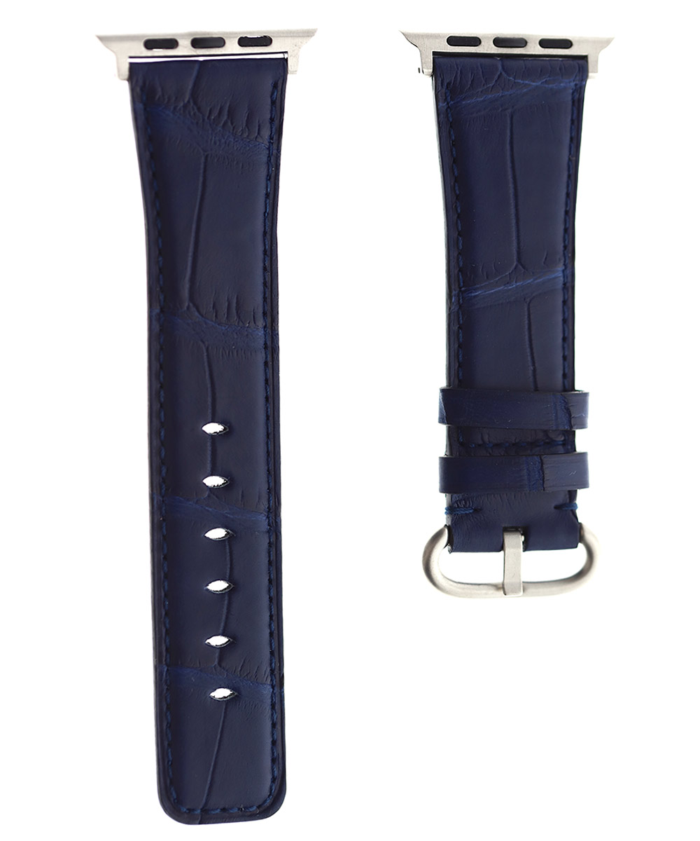 Blue Navy Matte Alligator Apple Watch Strap 42mm (All generations)