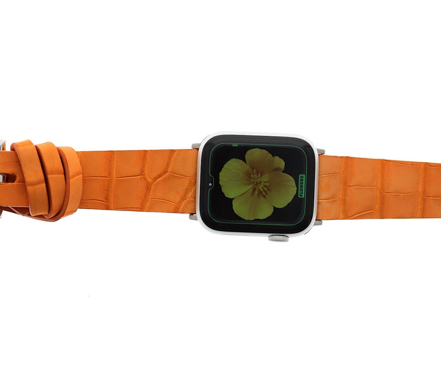 Exclusive Orange Suede Nubuck Double Alligator Racer strap (Apple Watch All Series)