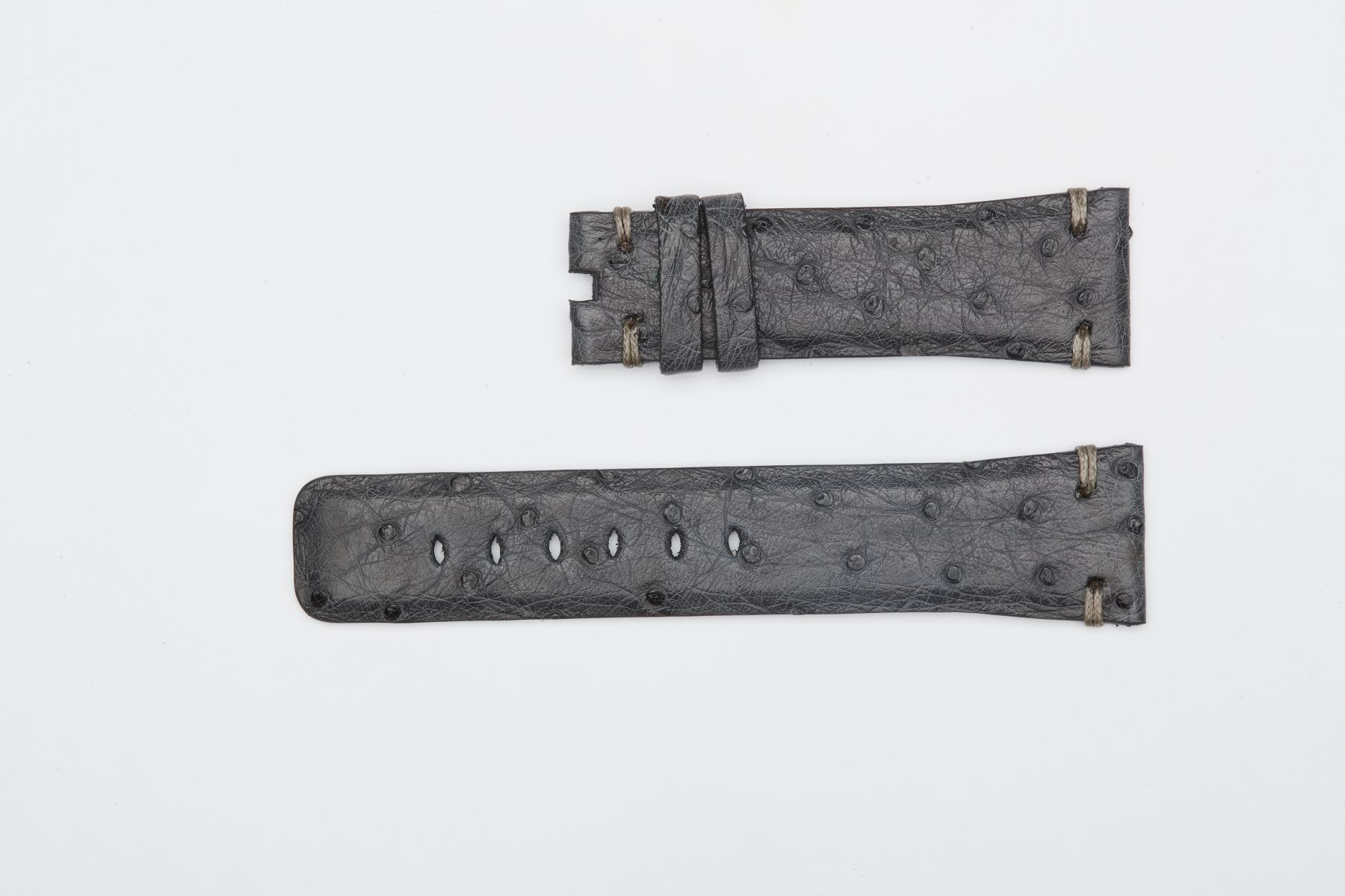 Ostrich leather Apple Watch Strap (Apple Watch All Series) / GREY