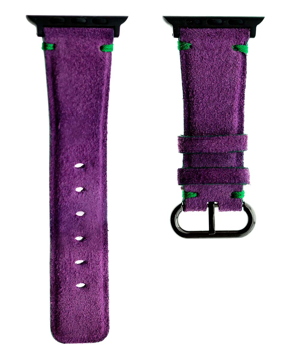 Violet Suede Leather Apple Watch Strap (Apple Watch All Series)