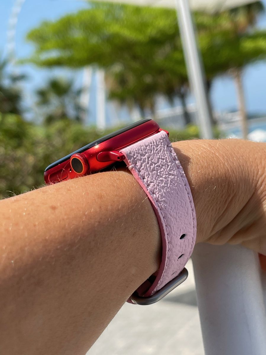 FLAMINGO PINK Vegan Leather Strap  for Apple Watch / All Series