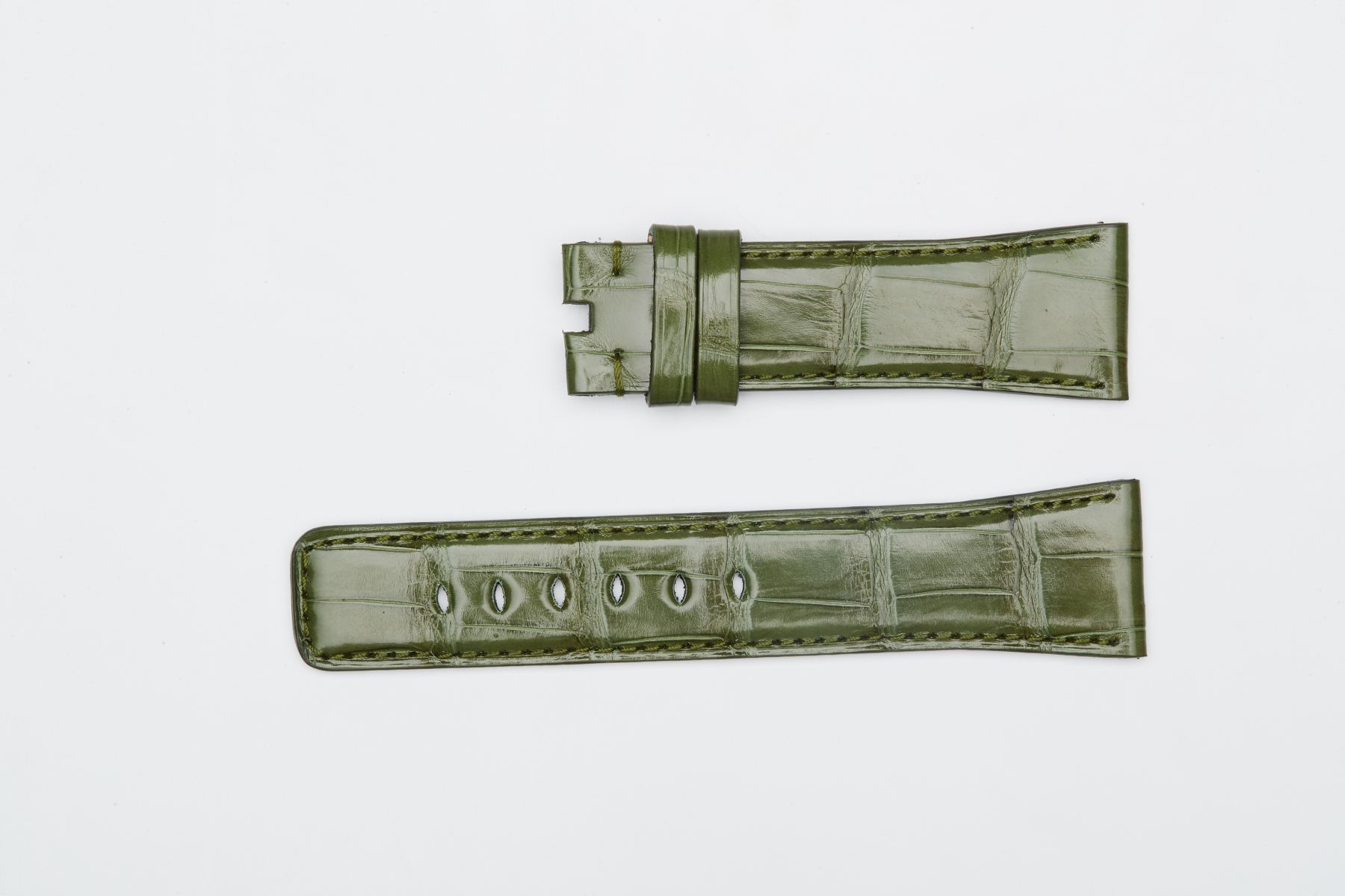 Alligator Leather strap for Apple Watch (All series) / VINTAGE GREEN